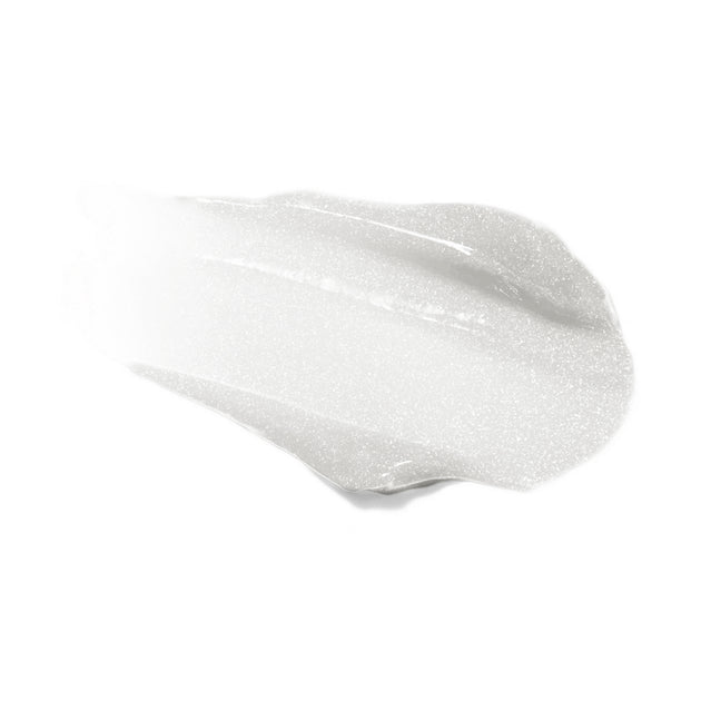 Swatch of Reillie Beauty Organic Lip Gloss in Creamy Vanilla, clear shimmering shade with nourishing botanicals