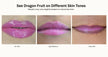 Dragon fruit Lip color swatches on different skin tones 