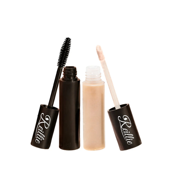 Reillie Makeup bundle including mascara and lip gloss.