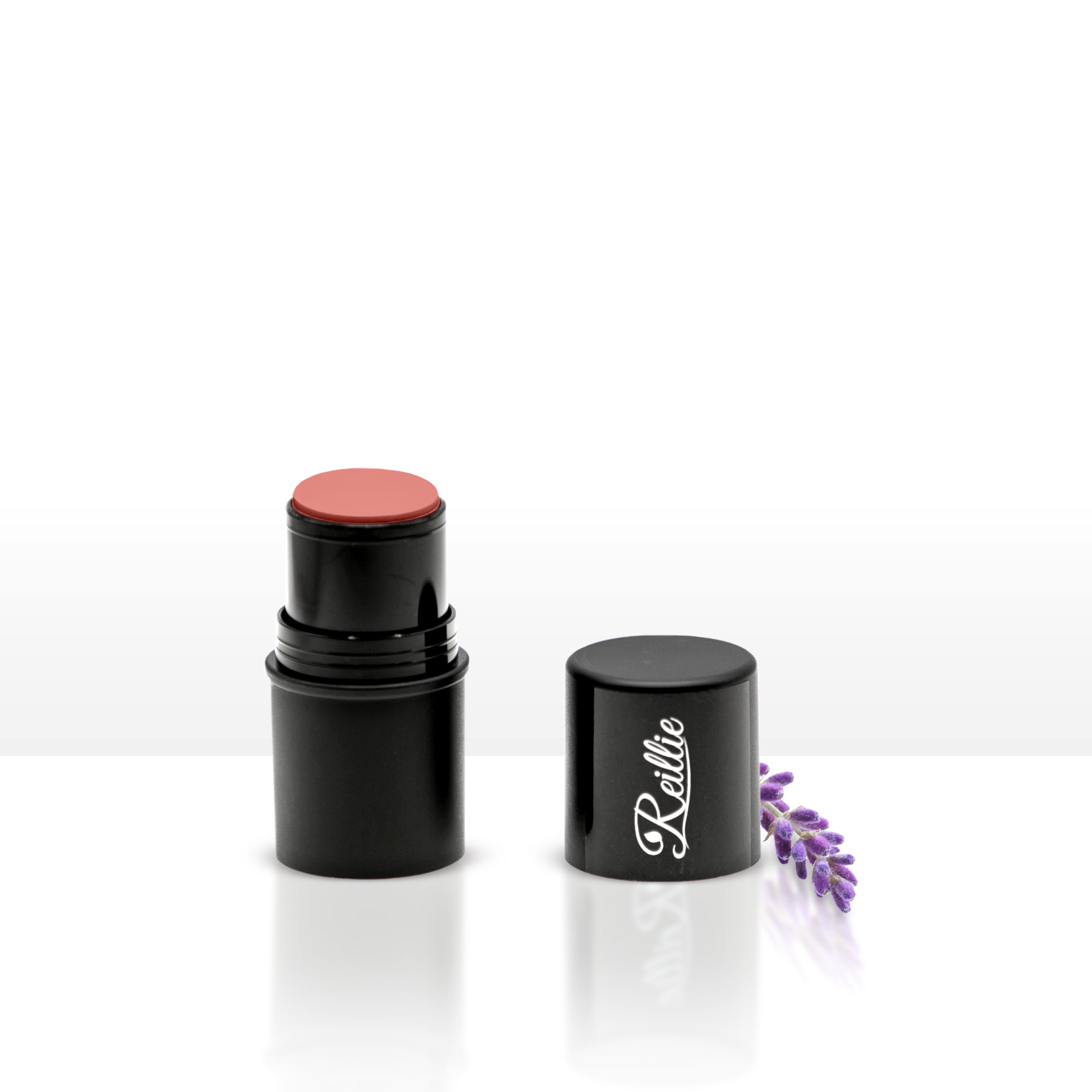 Reillie Beauty Organic Cheek Tint in Rose Petal, bright pink tube with botanical formula