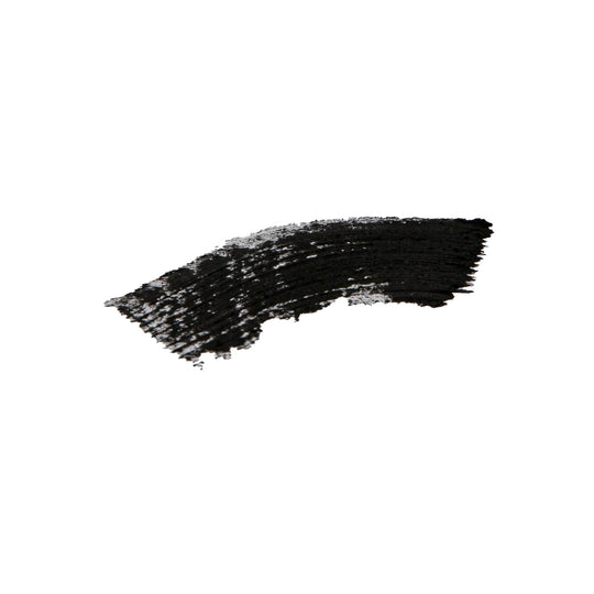 Swatch of Reillie Beauty Organic Mascara in Black, showing rich color and smooth formula